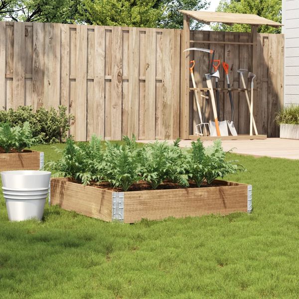 vidaXL dārza puķu kaste, 100x100 cm, priedes masīvkoks