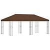 vidaXL Dārza Paviljons 6 x 3 m Brūna Poliesters un tērauds 190 gsm
