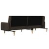 vidaXL divvietīga dīvāngulta ar kājsoliņu, tum&scaron;i brūns audums