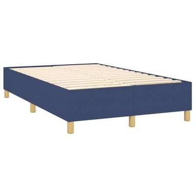 vidaXL atsperu gulta ar matraci, LED, zils audums, 120x200 cm
