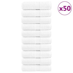 vidaXL augstākās kvalitātes dvieļi dvieļiem SOLUND, 50 gab., balti, 15x21 cm, 600 g/m&sup2;