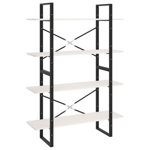 vidaXL 4-līmeņu grāmatu plaukts, balts, 100x30x140 cm, priedes koks