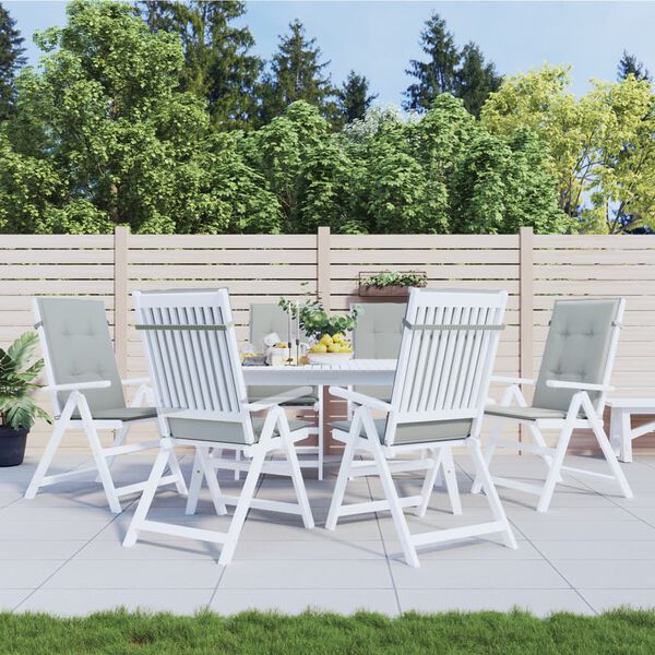 vidaXL dārza krēslu spilveni, 6 gab., gai&scaron;i pelēki, 120x50x4cm, audums