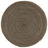 vidaXL paklājs, spirāles dizains, džuta, melns, 90 cm, roku darbs