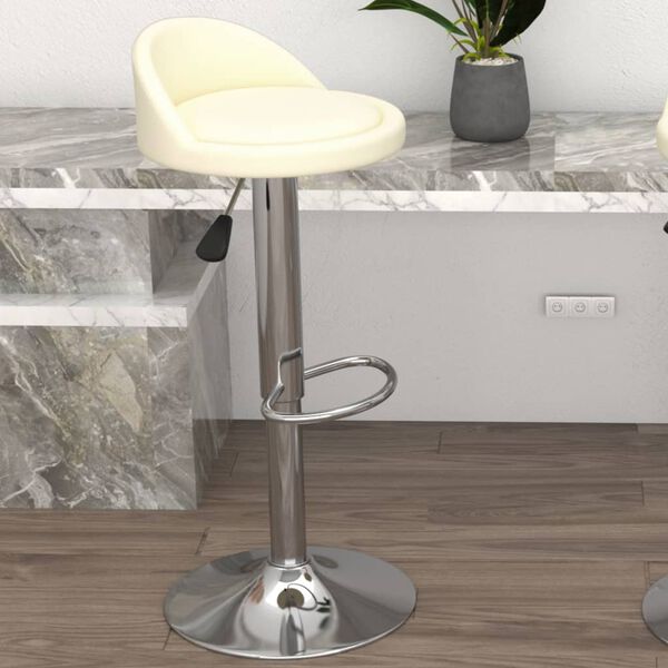 vidaXL bāra krēsls, krēmkrāsas mākslīgā āda