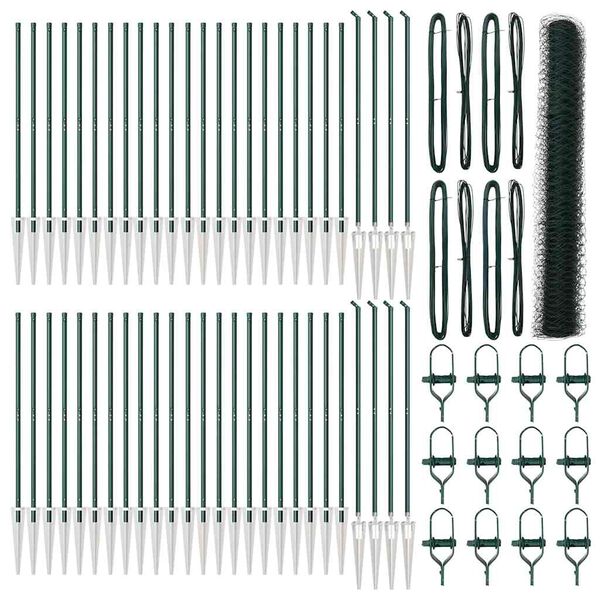 vidaXL Žoga āķis Zaļa 100 x 1,2 m (50 mm acs) Tērauds un PVC