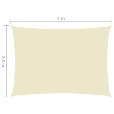 vidaXL saulessargs, taisnstūra, 2,5x4 m, krēmkrāsas oksforda audums