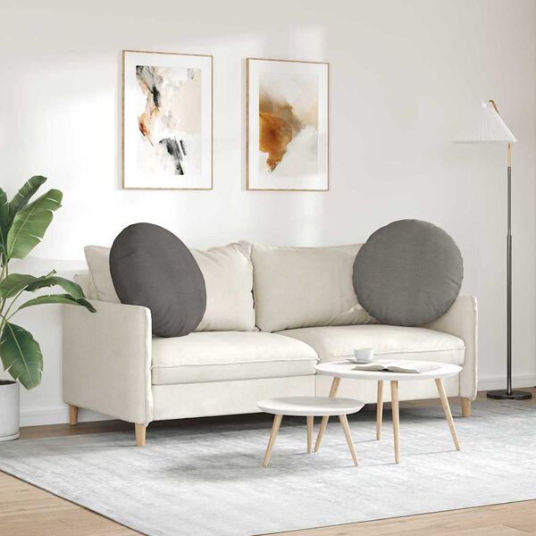 vidaXL Sēdvietas spilventiņi 2 pcs Gai&scaron;i pelēks &Oslash; 60 cm