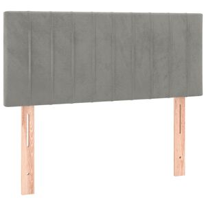 vidaXL gultas galvgalis, 100x5x78/88 cm, gai&scaron;i pelēks samts