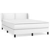 vidaXL atsperu gulta ar matraci, balta, 140x200 cm, mākslīgā āda