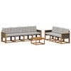 vidaXL Āra dīvānu komplekts ar spilvenu 8 pcs Dabīga un gai&scaron;i pelēka