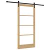 vidaXL Slīdo&scaron;ās durvis ORKDAL Dabīgs un melns 93 x 202 cm