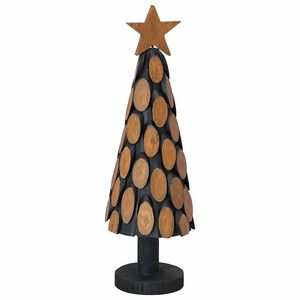 vidaXL Ziemassvētku eglīte ar statīvu Brūna 61 cm Masīvs tīkkoks