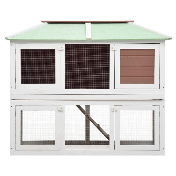 vidaXL dzīvnieku būris ar dubulto grīdu, brūns koks