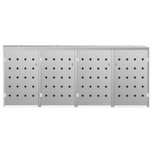 vidaXL 4-daļīga nojume atkritumu konteineram, 240 L, tērauds