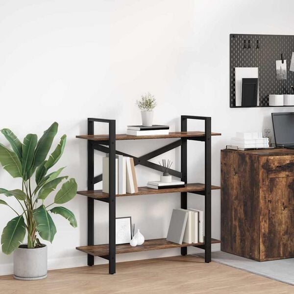 vidaXL Grāmatu plaukts Dūmaka ozols 100 x 33,5 x 102 cm