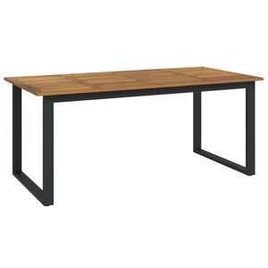 vidaXL dārza galds ar U-formas kājām, 180x90x75 cm, akācijas masīvkoks