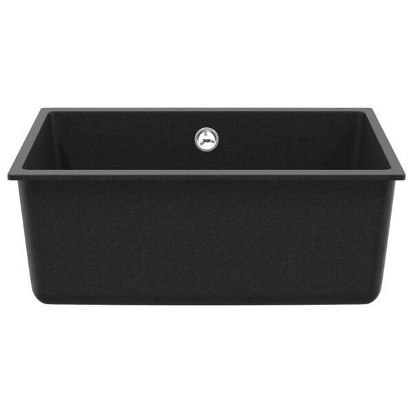 vidaXL Izlietne Melna 530 x 460 mm 80% Kvarts un 20% Sveķi