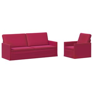 vidaXL Dīvānu komplekts 2 pcs Vīna sarkans Samts