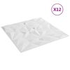 vidaXL Sienas paneļi 12 pcs Balts 50 x 50 cm XPS Putu
