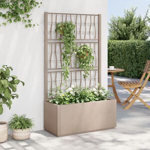 vidaXL dārza puķu kaste ar &scaron;paleru, gai&scaron;i brūna, 80x36x140 cm, PP