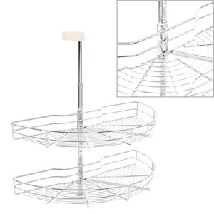 vidaXL virtuves stieples grozi, 2 līmeņi, sudraba krāsa, 75x38x80 cm