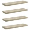 vidaXL sienas plaukti, 4 gab., ozolkoka krāsā, 80x23,5x3,8 cm, MDF