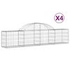 vidaXL arkveida gabiona grozi, 4 gb., 200x30x40/60 cm, cinkota dzelzs