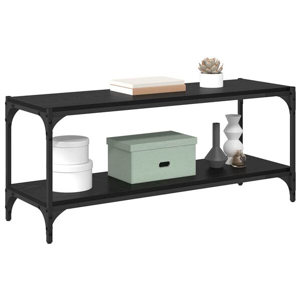 vidaXL Televizora skapī&scaron;a Melns ozolkoks 100x33x41cm