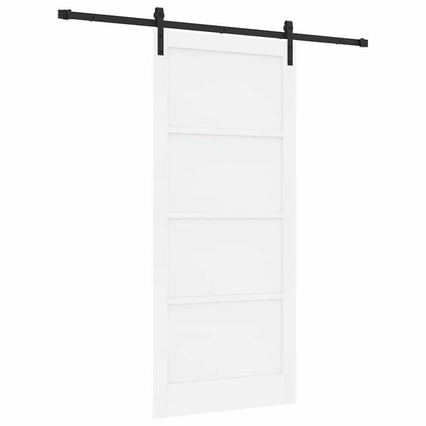 vidaXL Slīdo&scaron;ās durvis Balts un melns 93 x 211 cm Ciets priedes koks