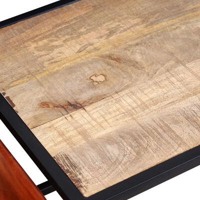 vidaXL kafijas galdiņš ar žurnālu turētāju no īstas ādas, 110x50x45 cm