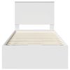 vidaXL Gultas rāmis ar atvilktni Balts 90 x 200 cm Inženieru koks