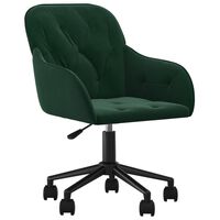 vidaXL biroja krēsls, tumši zaļš samts