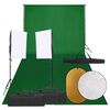 vidaXL fotostudijas komplekts &ndash; gaismas, fons, reflektors