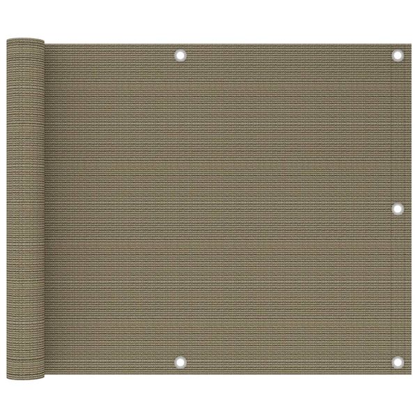 vidaXL balkona aizslietnis, 75x500 cm, pelēkbrūns HDPE