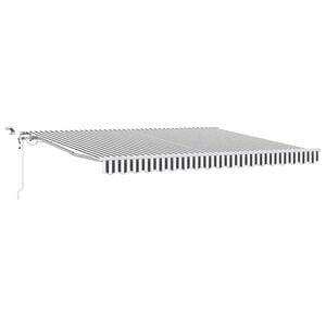vidaXL automātiski izvelkama markīze, LED, pelēka un balta, 400x300 cm