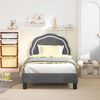 vidaXL Bērnu gultas rāmis ar galvgali Tum&scaron;i pelēks 80 x 160 cm Samts
