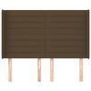 vidaXL galvgalis ar malām, 147x16x118/128 cm, tum&scaron;i brūns audums
