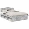 vidaXL Gultas rāmis Betona pelēks 150 x 200 cm Ciets priedes koks