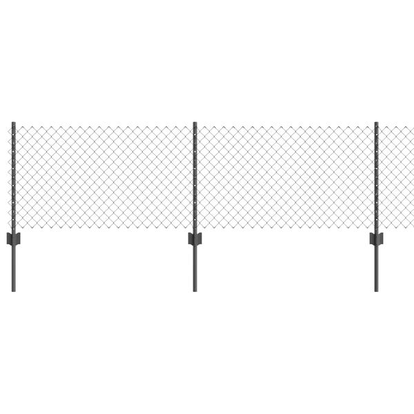 vidaXL Žogs ar stabu Pelēka 0,6 x 10 m Tērauds un PVC
