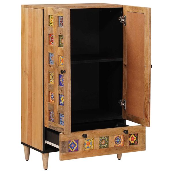 vidaXL Augstais skapītis Dabiska 60 x 33,5 x 100 cm Cieta mango koksne