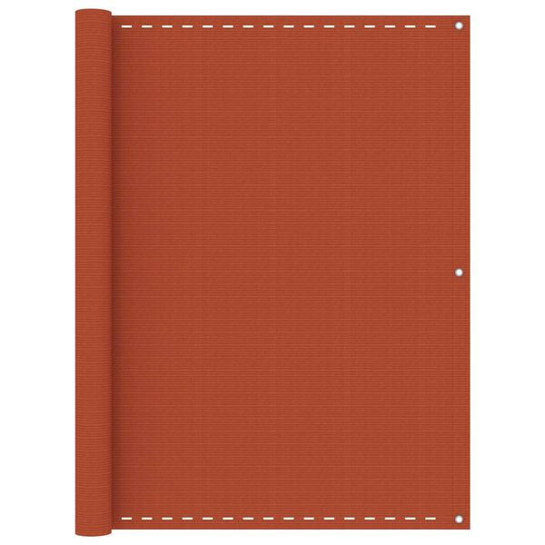 vidaXL balkona aizslietnis, 120x500 cm, oranžs HDPE