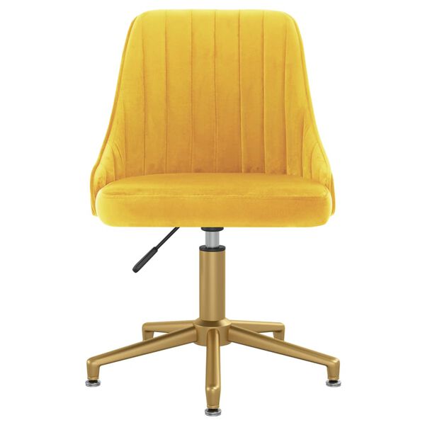 vidaXL grozāms virtuves krēsls, dzeltens samts