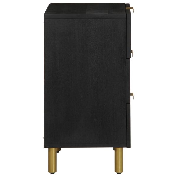 vidaXL naktsskapītis, melns, 50x33x62 cm, inženierijas koks