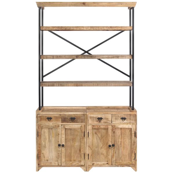 vidaXL skapis ar plauktiem, 120x35x200 cm, mango masīvkoks