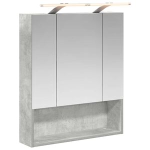 vidaXL Vannas istabas spoguļu skapis Betona pelēks 60 x 14.5 x 70 cm