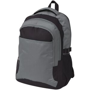 vidaXL skolas mugursoma, 40 L, melna ar pelēku