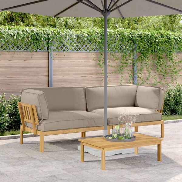 vidaXL Dīvānu komplekts 2 pcs Pelēkbrūna Cietā akācijas koks