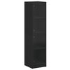 vidaXL augstais skapis ar stikla durvīm, melns, 35x37x142 cm