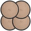 vidaXL Džutas paliktņi 4 pcs Dabiska un melna &Oslash; 30 cm 100% Tossa džuta